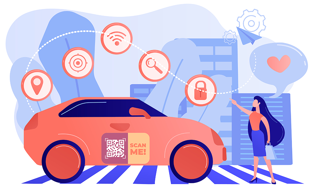 QRコードを活用する、自動車業界の画像